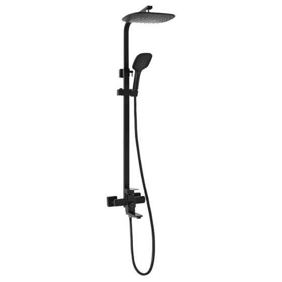 Душевая система для ванны Lidz Kubis 1030 Black (k35) с изливом, черная Киев