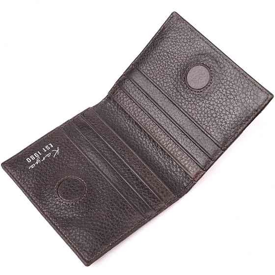 Красивая визитница из натуральной фактурной кожи KARYA 20994 Коричневый Киев