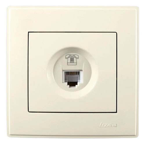 LESYA крем Розетка внутрішня телефонна євро Лезард Житомир