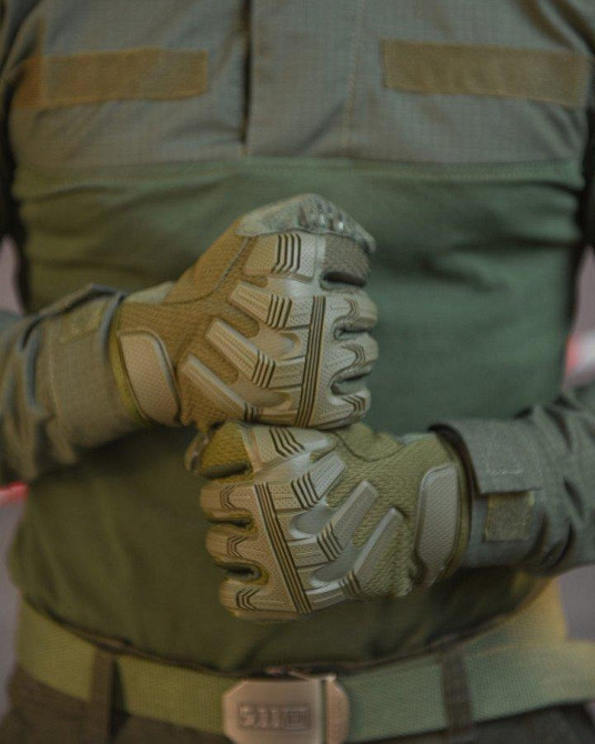 Перчатки тактичні чоловічі оливи Одеса - фото 2