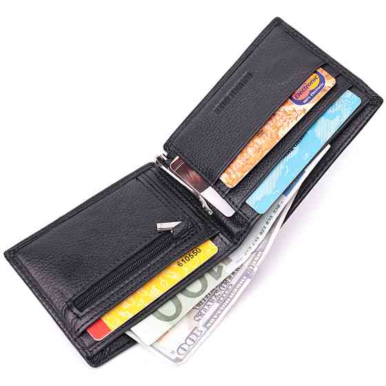 Мужской кошелек-зажим из натуральной кожи ST Leather 22460 Черный Киев