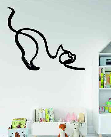 Декоративное настенное Панно «Кот» Декор на стену 110*89 см, Черный Киев