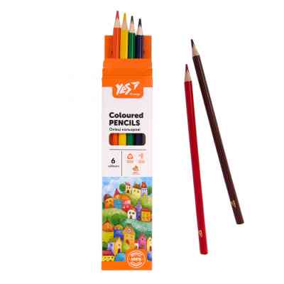 Олівці кольорові Yes Orange Line 6 кольорів (290731) Вінниця