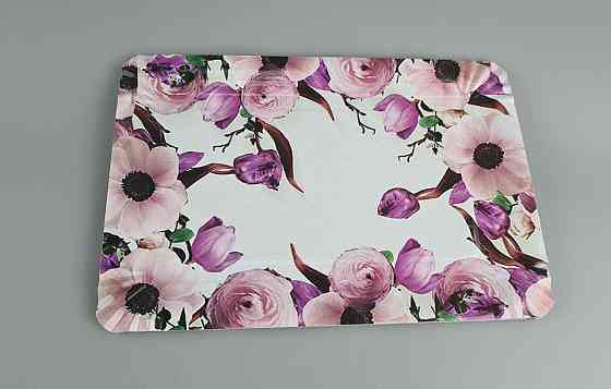 Тарілки святкові паперові 15 * 22 см "No 5" Фіолетовий квітковий візерунок 10 шт (1 пачка) Харків