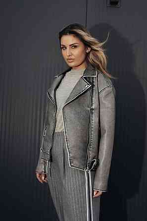Женская косуха с потертостями оверсайз Серый M Харьков
