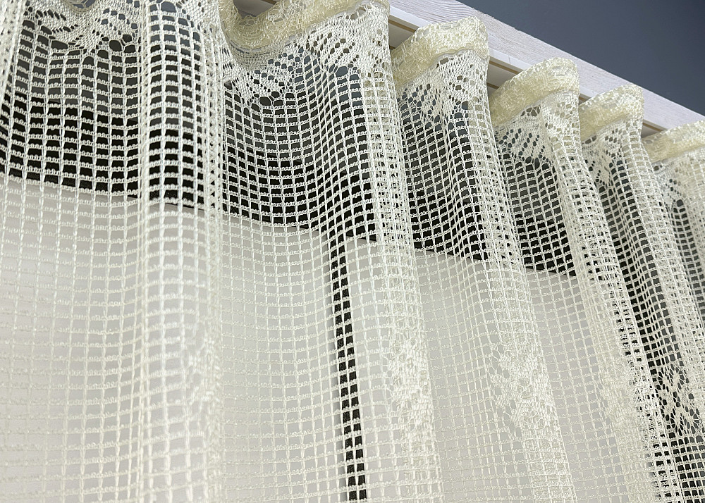 Тюль сітка висотою 1,5м "Juli", колір молочний з коричневим 612т Київ - фото 7