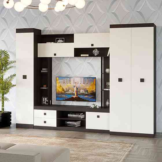 Стінка для вітальні Еверест Соната 3 (модульна - 3 елементи) венге темний + білий (DTM-2514) Дніпро