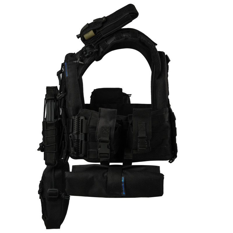 Плитоноска тактична Warmor Gen.3 Pro Max зі швидким скиданням з підсумками (Чорна) Вінниця - фото 2