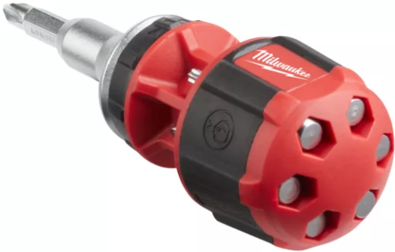 Профессиональная отвертка с трещоткой короткая универсальная MILWAUKEE 8 в 1 (4932471868) Киев
