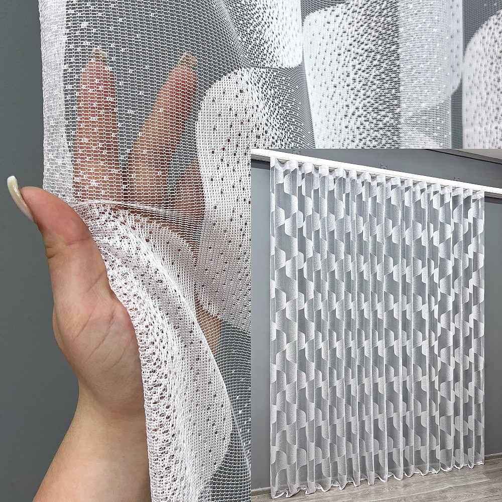 Тюль VR-Textil 2075т Жакард Білий 400х270 см (42-1286) Київ - фото 1