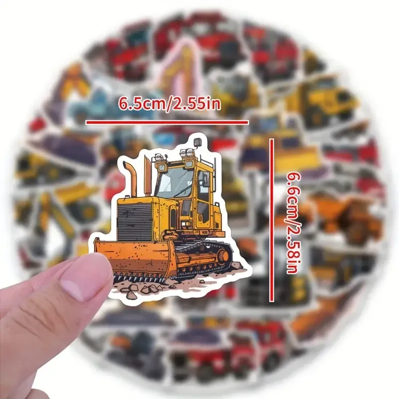 Набор стикеров «Транспорт и спецтехника» – 52 штуки, водостойкие ПВХ наклейки Киев - изображение 2