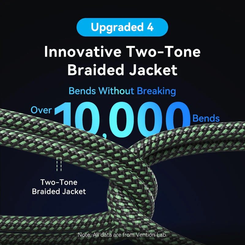 Кабель HDMI M - Micro HDMI M, 1.0 м, V2.0 8K 60Гц Aluminum Alloy Type, Green Vention Винница - изображение 6