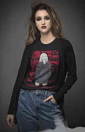 Футболка з аніме принтом Повер Кхаінс Вбр Ав оверсайз (S/M/L) Чорний AnimeJ0823 Дніпро