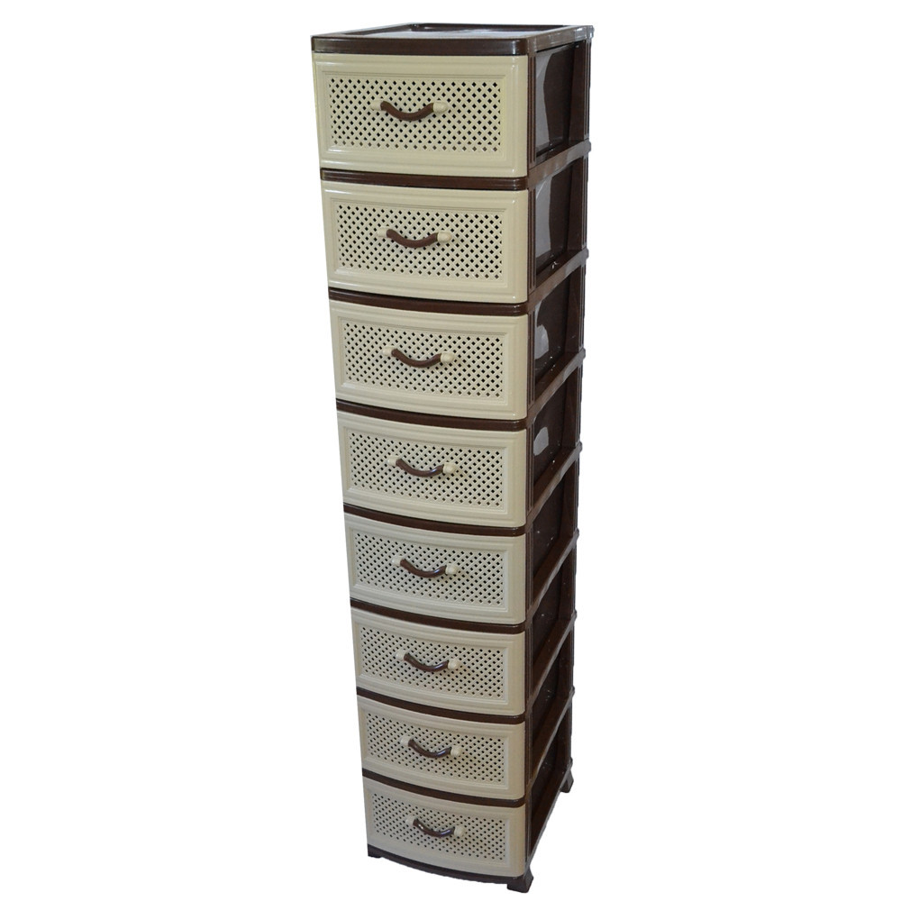 Комод пластиковий Efe Plastics 8 ящиків 174х46х38, сітка, бежевий. Ефе пластик.. Одеса - фото 1