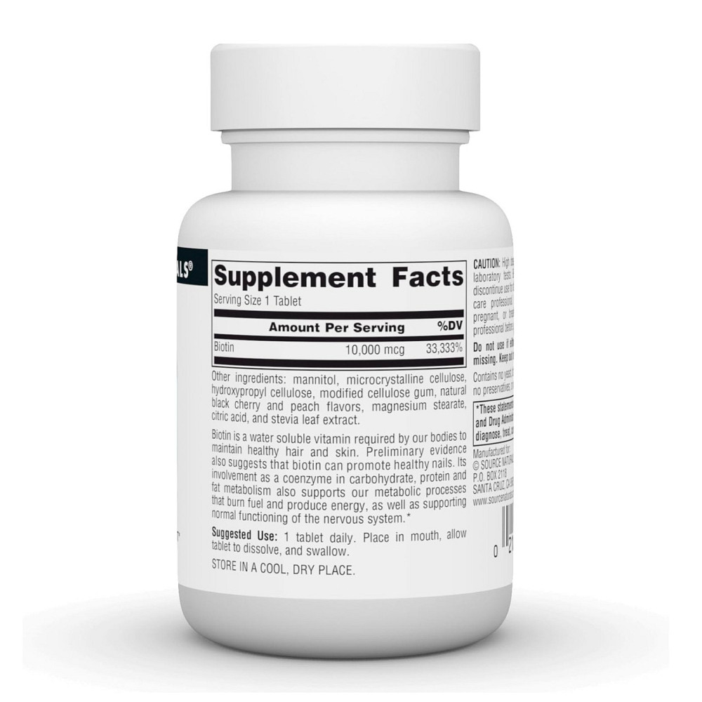 Вітамінидля волосся Source Naturals Біотин Biotin Fast Melt 10000 mcg 60 таб Київ - фото 2