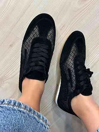 Кросівки жіночі Meideli 880-8 замшеві з сіткою снікерси чорні, 41, 25,5 см Київ