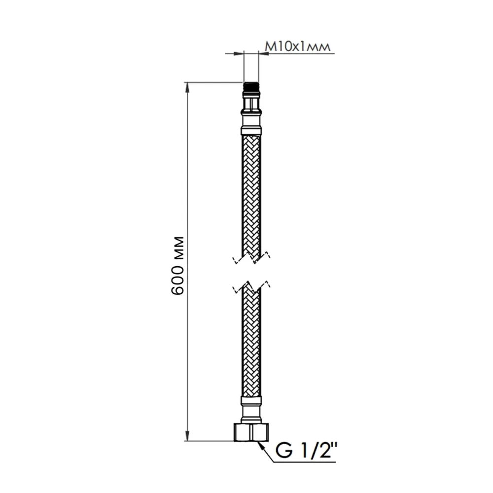 Шланг для подключения смесителя Thermo Alliance Standart (пара) 60 см NYLON M10x1/2