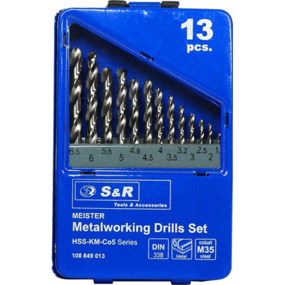 Набір свердл S&amp;R 1.5-6.5мм MEISTER Co5 13шт (108849013) Вінниця - фото 1