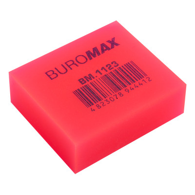 Ластик Buromax NEON, прямоугольная 40x35x14 мм, мягкий пластик, ассорти цветов (BM.1123) Винница - изображение 4