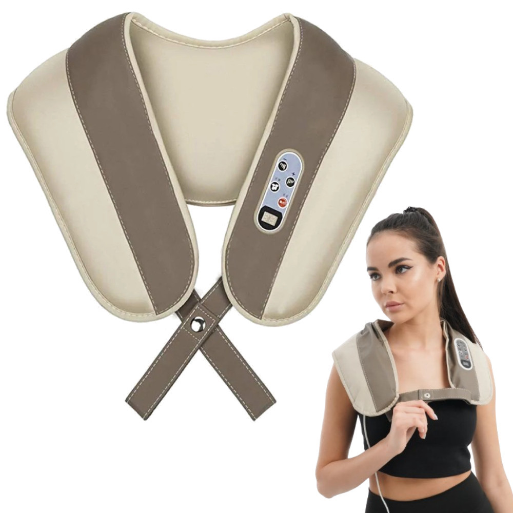 Ударний масажер для шиї та плечей з пультом Cervical Massage Shawls SBR Київ - фото 1
