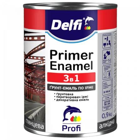 Грунт-эмаль по ржавчине 3 в 1, серая, ТМ «Delfi» - 2.8 кг Харьков