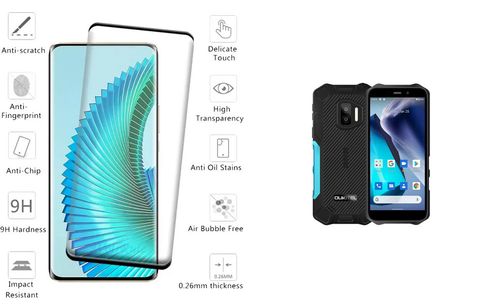 Захисне скло HyperGlass Pro для Oukitel WP12, WP12 Pro – максимальна чутливість та захист Київ - фото 2