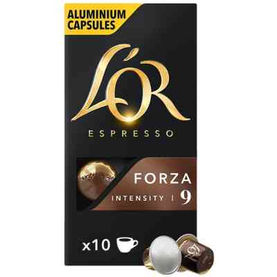 Кофе L'OR Espresso Forza совместимы с Nespresso 100% Арабика в капсулах 10 шт (8711000357934) Винница