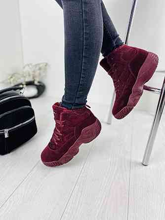 Жіночі черевики VINTAGE бордові еко-замша з утеплителем 36р. ( -2) Коломия