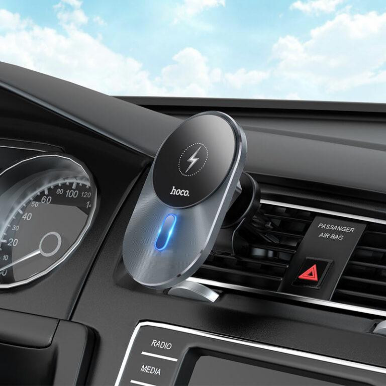 Автодержатель для телефона с БЗУ HOCO CA91 Magic magnetic wireless fast charging car holder Gray Ковель - изображение 7