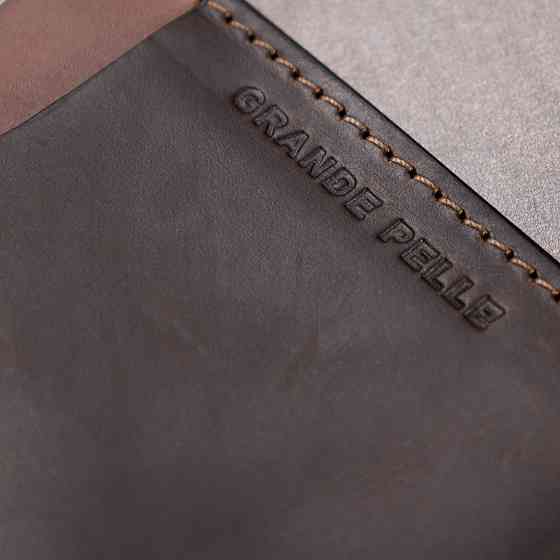 Кожаный необычный картхолдер Коричневый (GRANDE PELLE) Киев