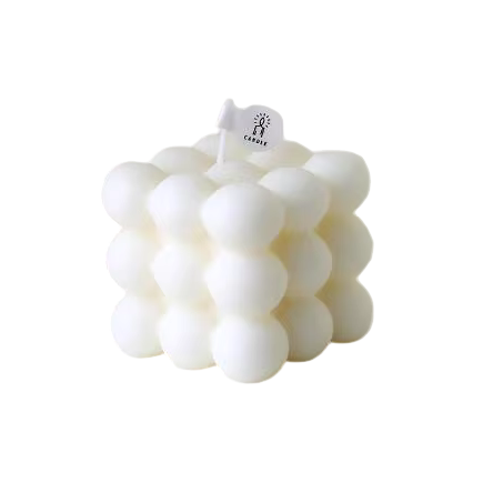 Свічка у формі бульбашковий куб у білому кольорі Кам'янець-Подільський - фото 1