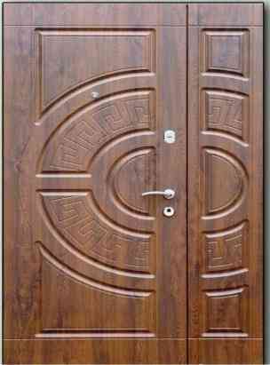 Форт-М Дверь полуторная уличная 3х контурная! Модель Трио-Греция цвет Дуб темный 1200 Киев