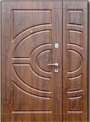 Форт-М Двері полуторні вуличні 3х контурні! Модель Тріо-Греція колір Дуб темний 1200 Київ - фото 1