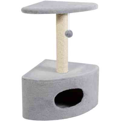 Дряпка (кігтеточка) для котів Природа Д11 з будкою кутова (сіра) (4820157403143) Вінниця