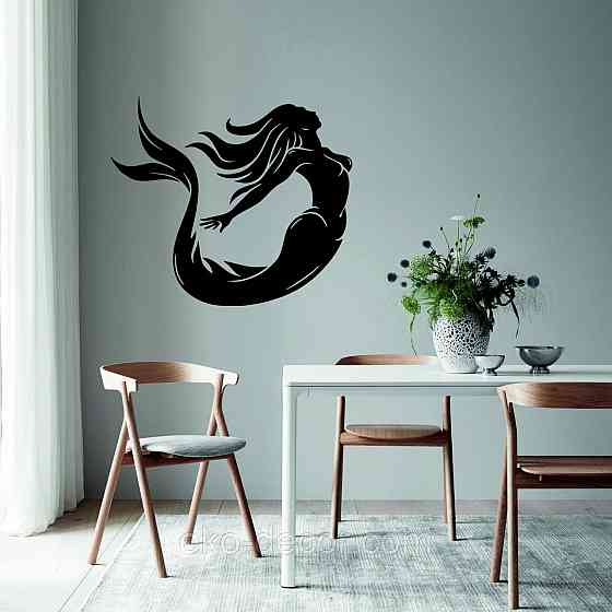 Декоративное настенное 3D Панно «Русалочка» Декор на стену с объемом 90*78 см, Черный Киев