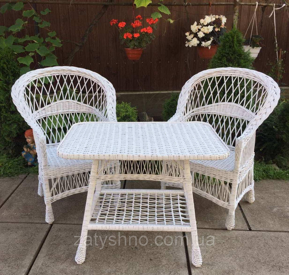 Плетені меблі біла|  Комплект плетеної із лози| меблі з лози для дачі Київ - фото 3