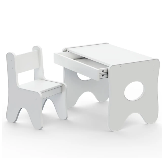 Набір дитячих меблів столик із шухлядою та стільчик 70х45х51см (Білий) Київ