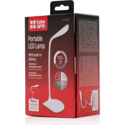 Настільна лампа ColorWay LED Portable &amp; Flexible with built-in accumulator 500mAh (CW-DL06FPB-W) Вінниця - фото 8