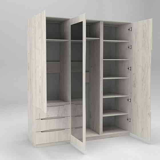 Шкаф Дельта 2, Дуб Крафт Білий, 1800х550х2100 Львов