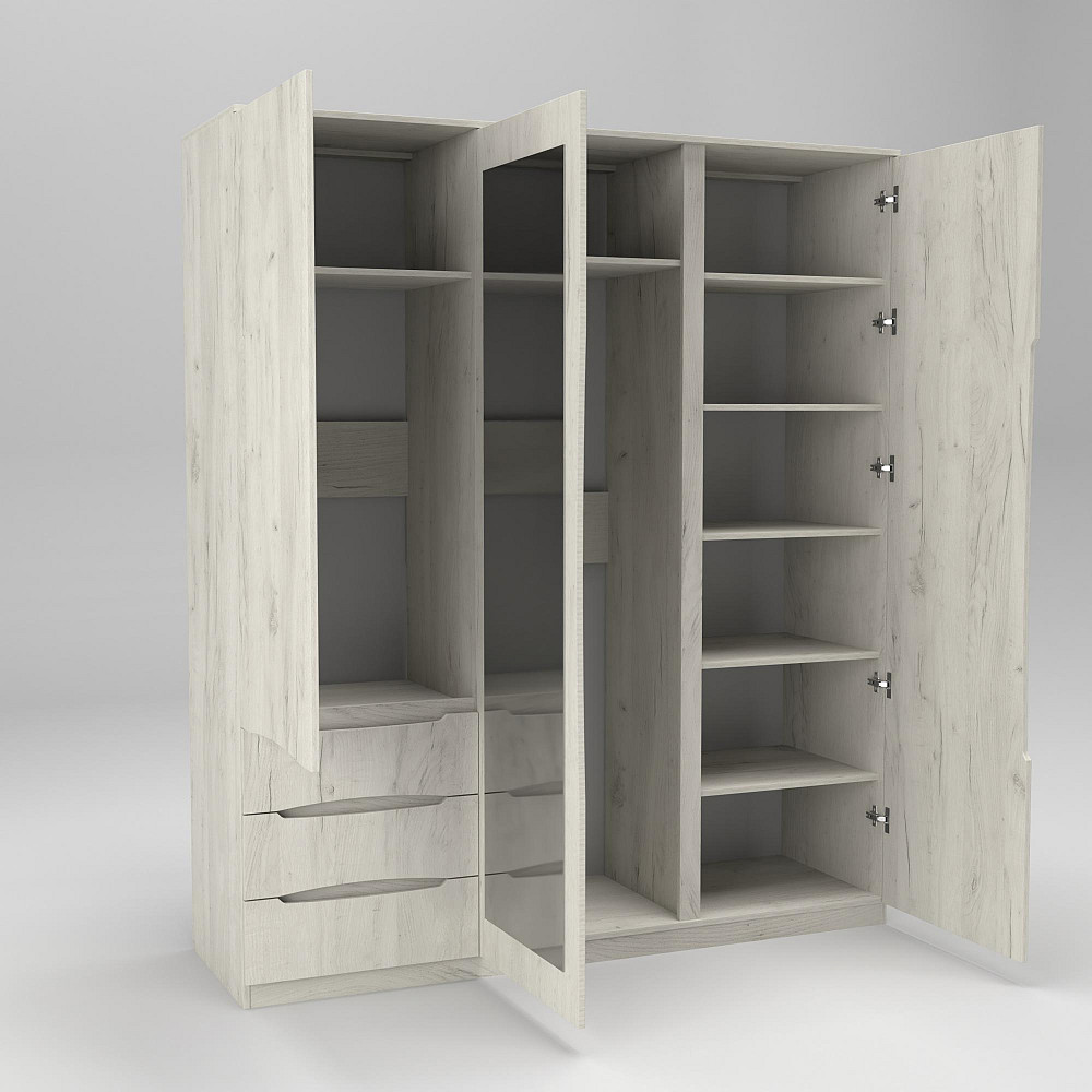 Шкаф Дельта 2, Дуб Крафт Білий, 1800х550х2100 Львов - изображение 2