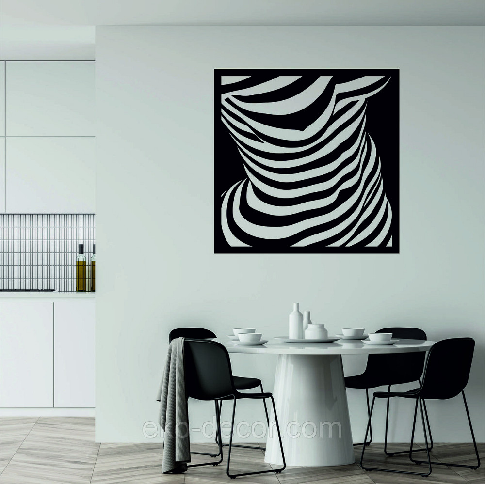 Декоративное настенное Панно «Силуэт женщины», Декор на стену 70*70 см, Черный Киев - изображение 2