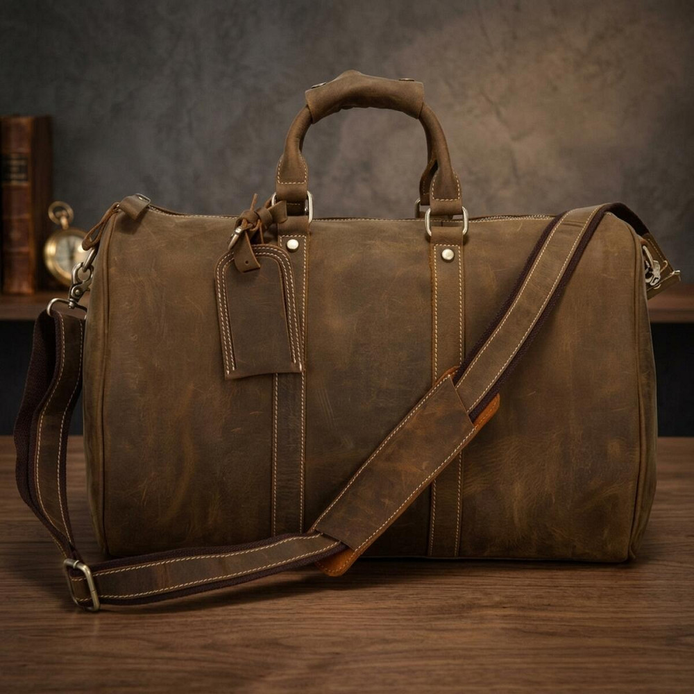 Сумка дорожная Vintage 14050 из винтажной кожи Коричневая Киев - изображение 12