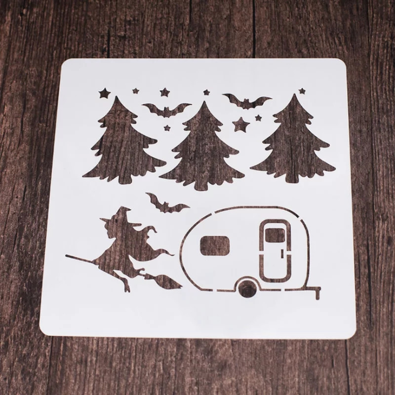 Трафарет на Хэллоуин Ведьма 15 на 15 см серый Киев - изображение 1