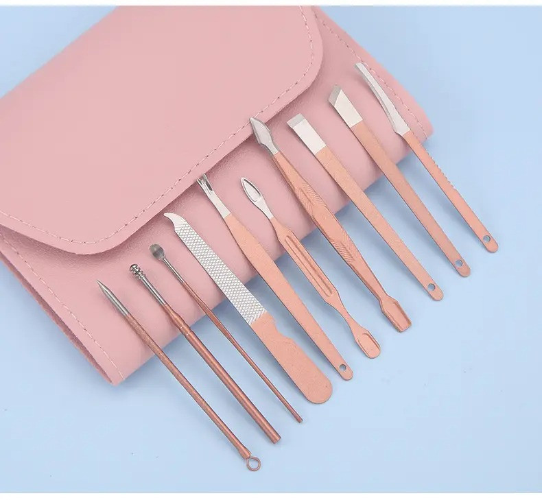 Набір для манікюру і педикюру в кейсі, пінцет, пилочка, ножиці універсальні предмети 16 шт, колір кораловий Кам'янець-Подільський - фото 5