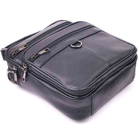 Качественная мужская сумка из натуральной кожи 21278 Vintage Черная Киев