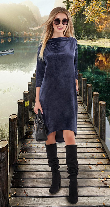 OVERSIZE велюрове плаття (44) Київ - фото 4