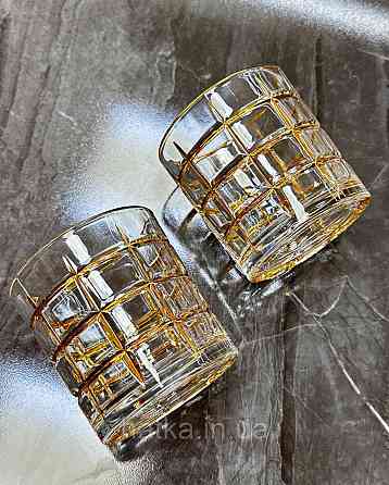 Набір склянок OLens "Крепість" 270 мл 6 шт. прозорий із золотом для дому та ресторанів 102-822 Київ