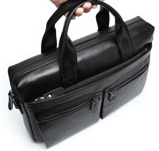 Мужская сумка для офиса 39x28×8, портфель папка для ноутбука и бумаг SK N76955 черный Каменское - изображение 3