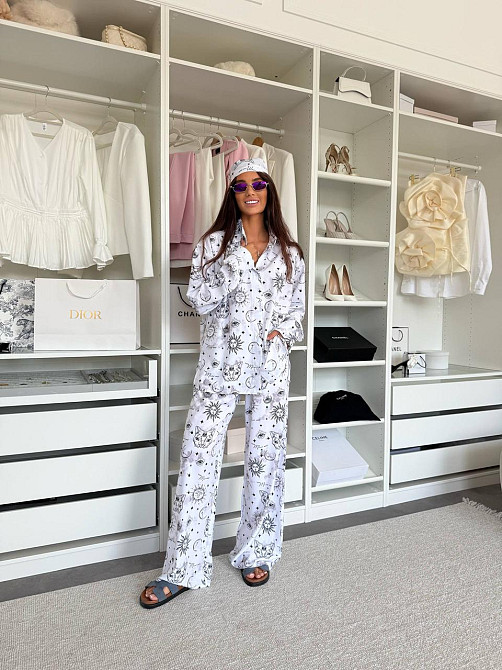 Женский трендовый костюм двойка с банданой Awakening турецкий софт принт Одесса - изображение 9