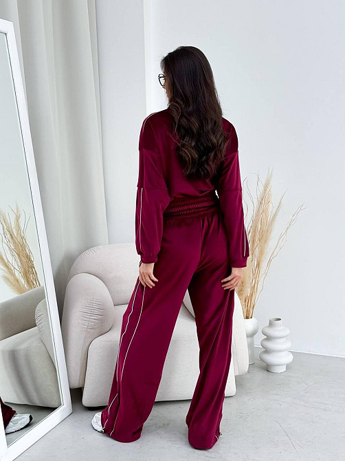 Велюровый костюм женский спортивный Бордовый 42/46 Харьков - изображение 8